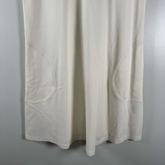 J.McLaughlin White Crew Neck Short Sleeve Loose Fit Mini Tunic Dress Size M - Picture 4 of 11